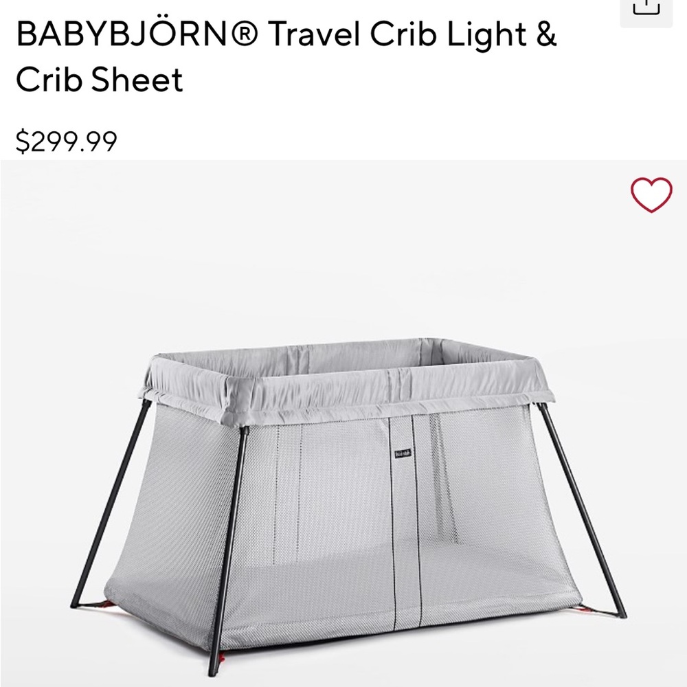 Babybjorn travel crib and sheet